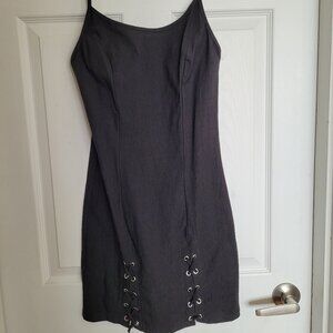 Little black lace-up dress